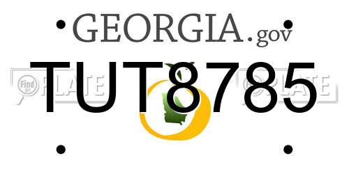 TUT8785 Georgia License Plate