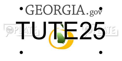 TUTE25 Georgia License Plate
