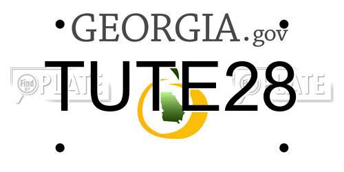 TUTE28 Georgia License Plate