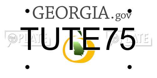 TUTE75 Georgia License Plate