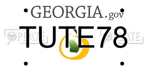 TUTE78 Georgia License Plate