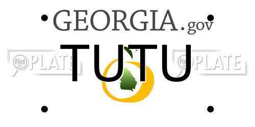 TUTU Georgia License Plate