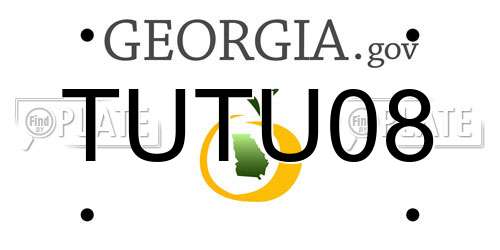 TUTU08 Georgia License Plate