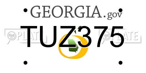TUZ375 Georgia License Plate