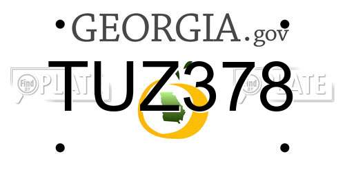 TUZ378 Georgia License Plate