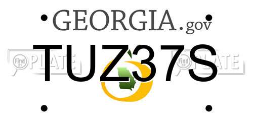 TUZ37S Georgia License Plate