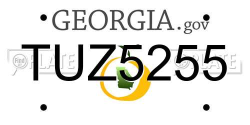 TUZ5255 Georgia License Plate