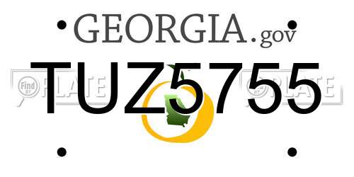 TUZ5755 Georgia License Plate