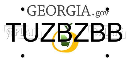 TUZBZBB Georgia License Plate