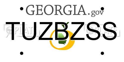 TUZBZSS Georgia License Plate