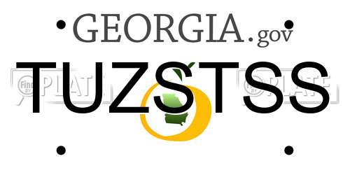 TUZSTSS Georgia License Plate