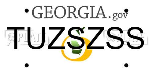 TUZSZSS Georgia License Plate