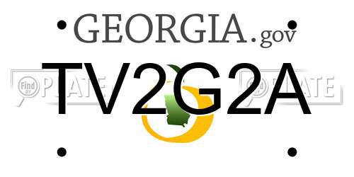 TV2G2A Georgia License Plate