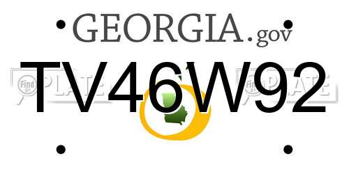TV46W92 Georgia License Plate
