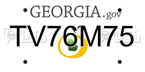 TV76M75 Georgia License Plate