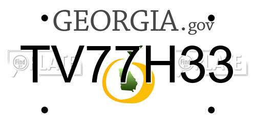 TV77H33 Georgia License Plate