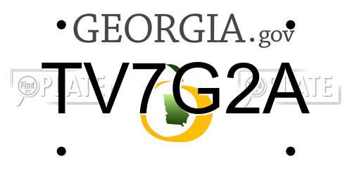 TV7G2A Georgia License Plate