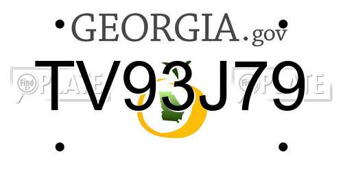 TV93J79 Georgia License Plate