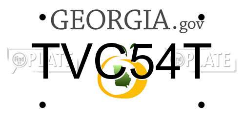 TVC54T Georgia License Plate