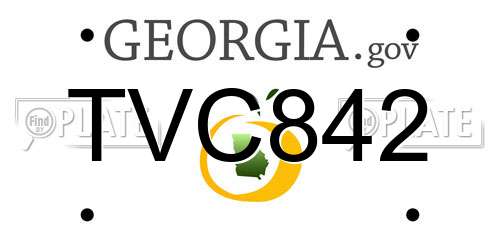 TVC842 Georgia License Plate