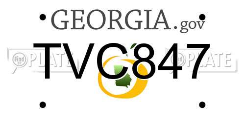 TVC847 Georgia License Plate