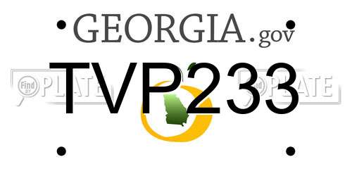 TVP233 Georgia License Plate