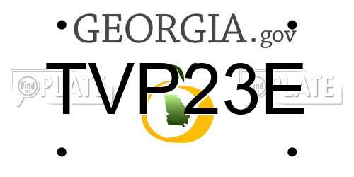 TVP23E Georgia License Plate
