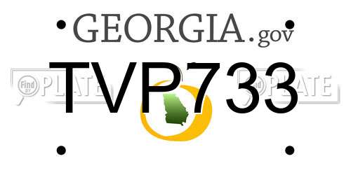 TVP733 Georgia License Plate