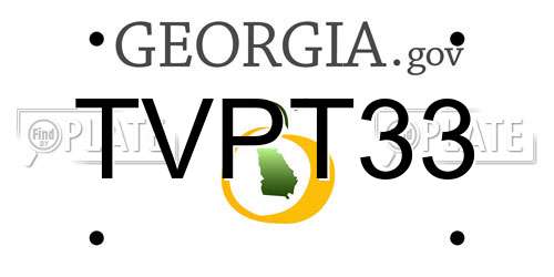 TVPT33 Georgia License Plate