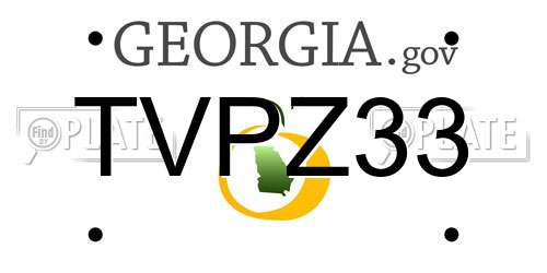 TVPZ33 Georgia License Plate