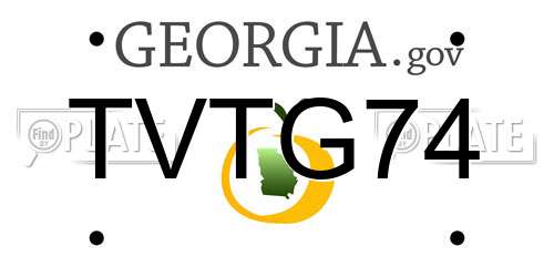 TVTG74 Georgia License Plate