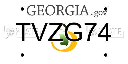 TVZG74 Georgia License Plate