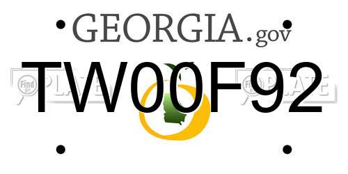 TW00F92 Georgia License Plate