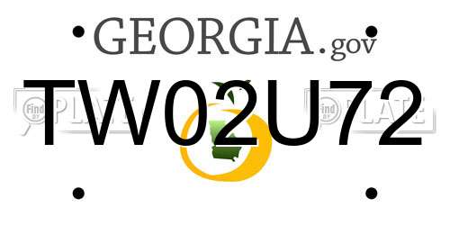 TW02U72 Georgia License Plate
