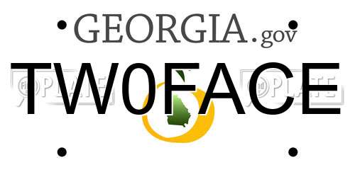 TW0FACE Georgia License Plate