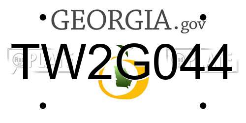 TW2G044 Georgia License Plate