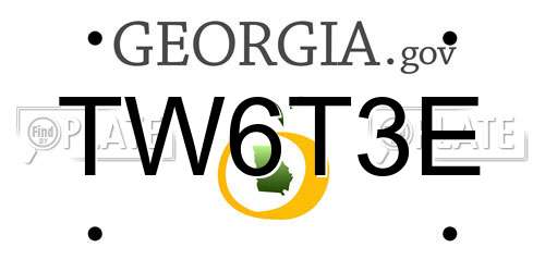 TW6T3E Georgia License Plate