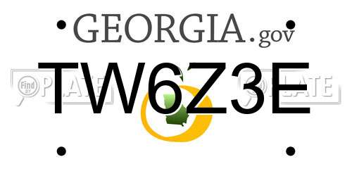 TW6Z3E Georgia License Plate
