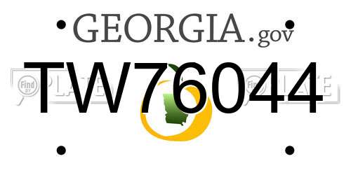 TW76044 Georgia License Plate