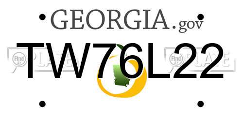 TW76L22 Georgia License Plate
