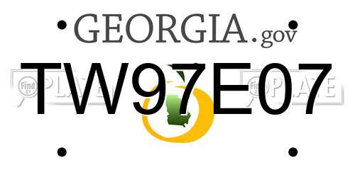 TW97E07 Georgia License Plate