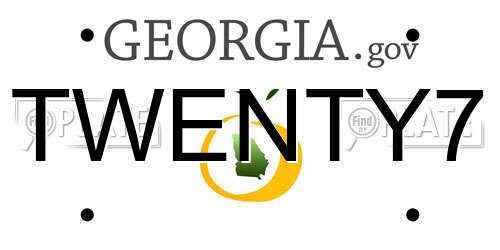 TWENTY7 Georgia License Plate
