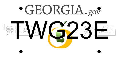 TWG23E Georgia License Plate