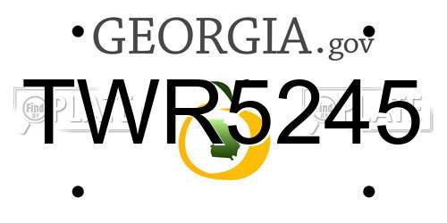 TWR5245 Georgia License Plate