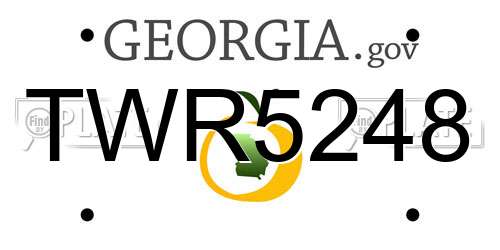 TWR5248 Georgia License Plate