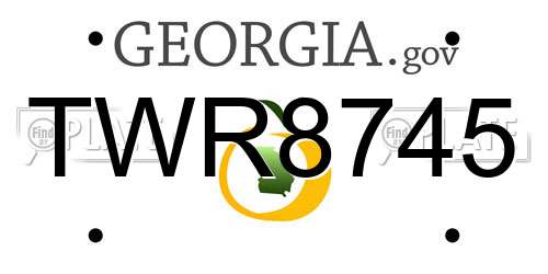 TWR8745 Georgia License Plate