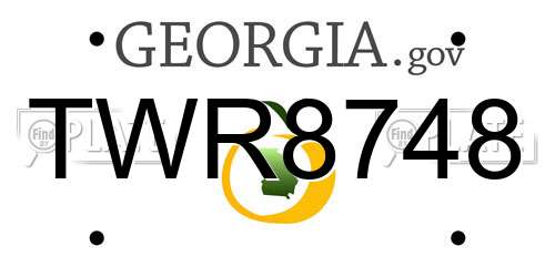 TWR8748 Georgia License Plate