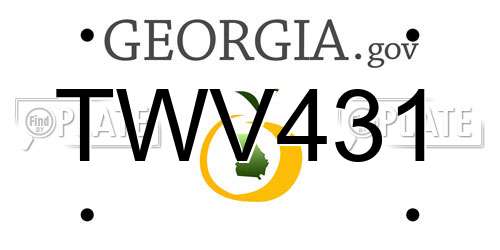 TWV431 Georgia License Plate