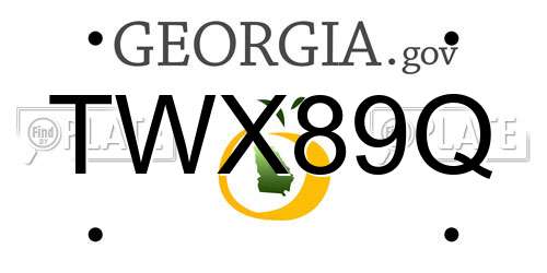 TWX89Q Georgia License Plate