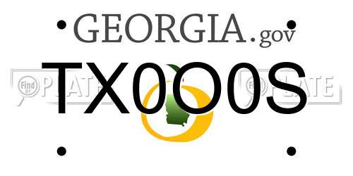 TX0O0S Georgia License Plate